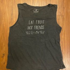 In The Soulshine Vegan Muscle Tank Eat Fruit Not Friends